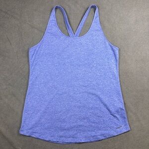 Womens Patagonia Fleur Tank Large Heathered Blue Light Weight Criss Cross Straps